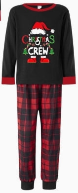 Family Matching Christmas Pajamas Black Santa Crew Set