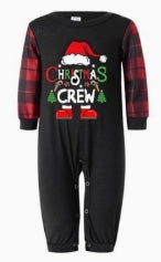 Family Matching Christmas Pajamas Black Santa Crew Set