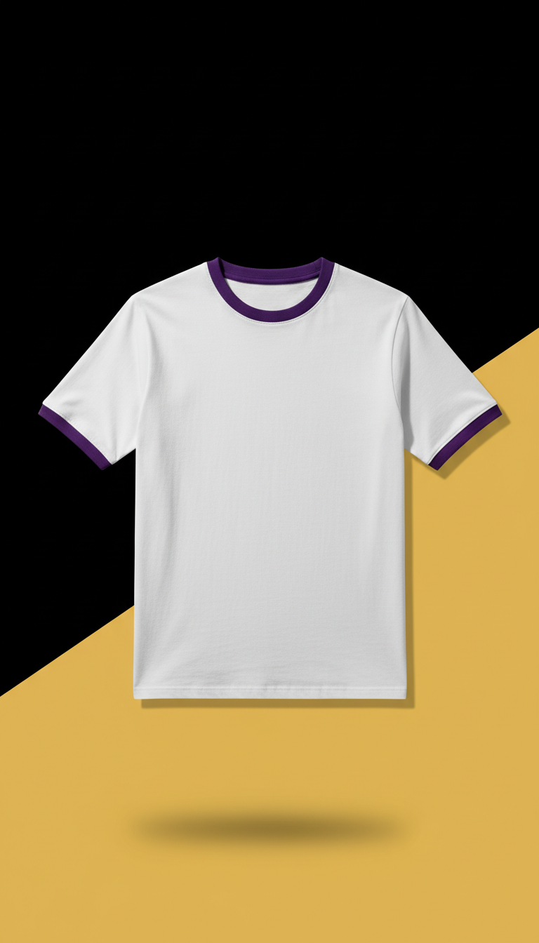 Fitted Streetlight White Tee Contrast Trim