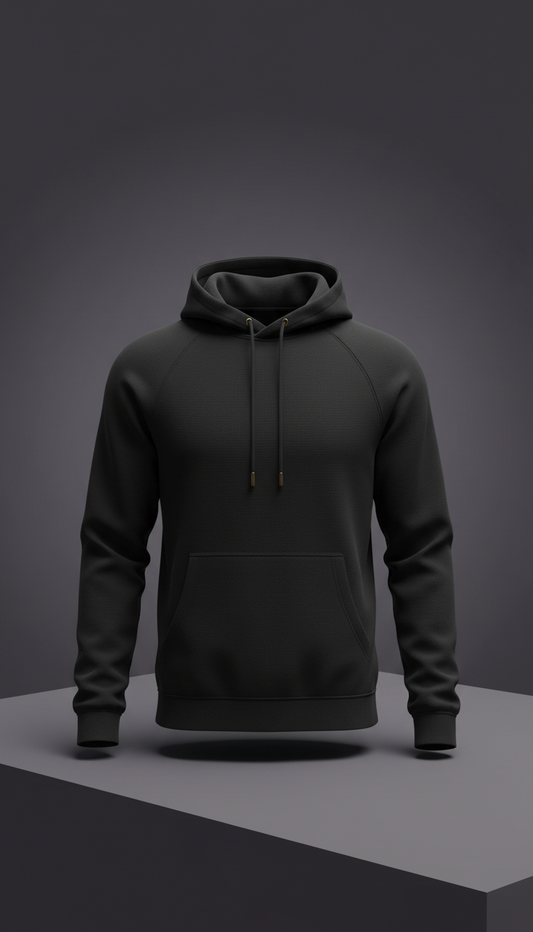 Matte Black Athletic Hoodie