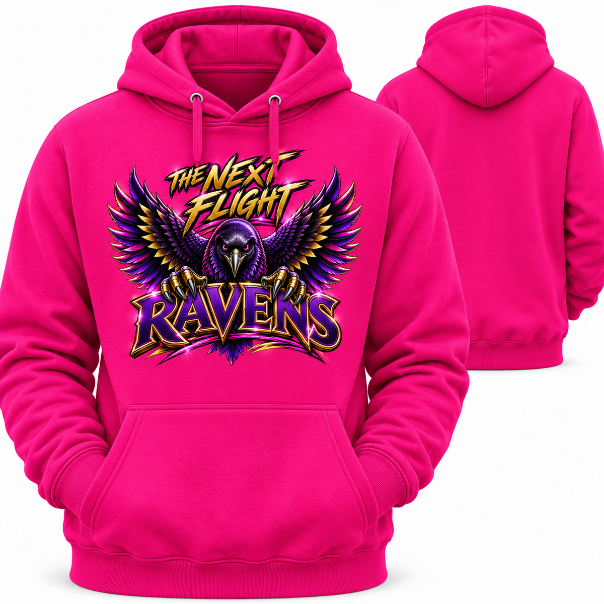 The Next Flight: Hot Pink Ravens Hoodie