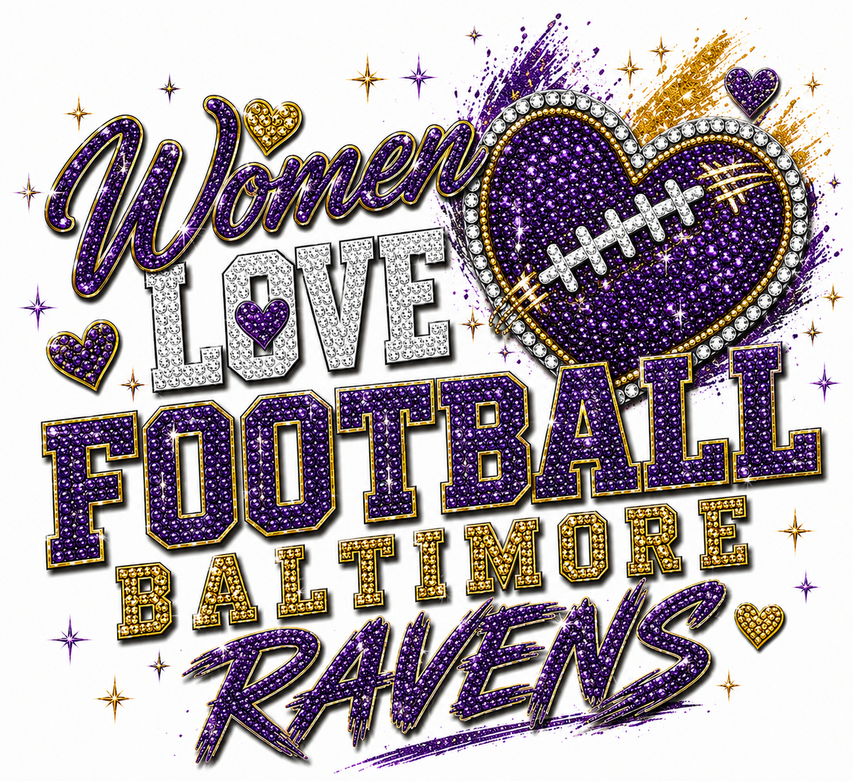 Ladies Ravens Game Day Gear – Purple Bling Jersey